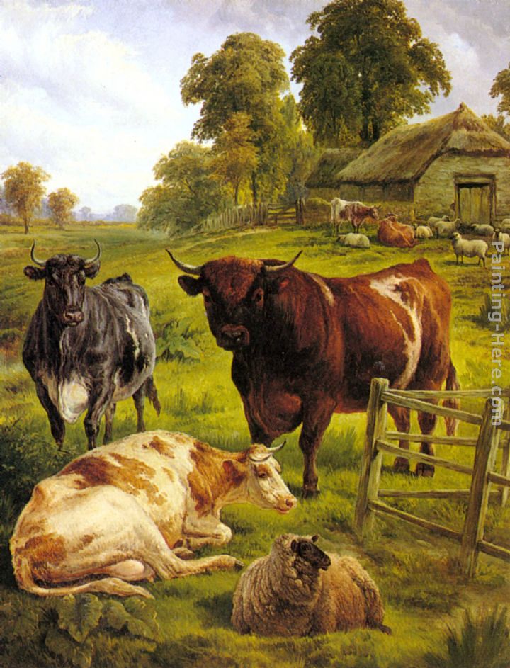 A Pedigree Bull painting - Charles Jones A Pedigree Bull art painting